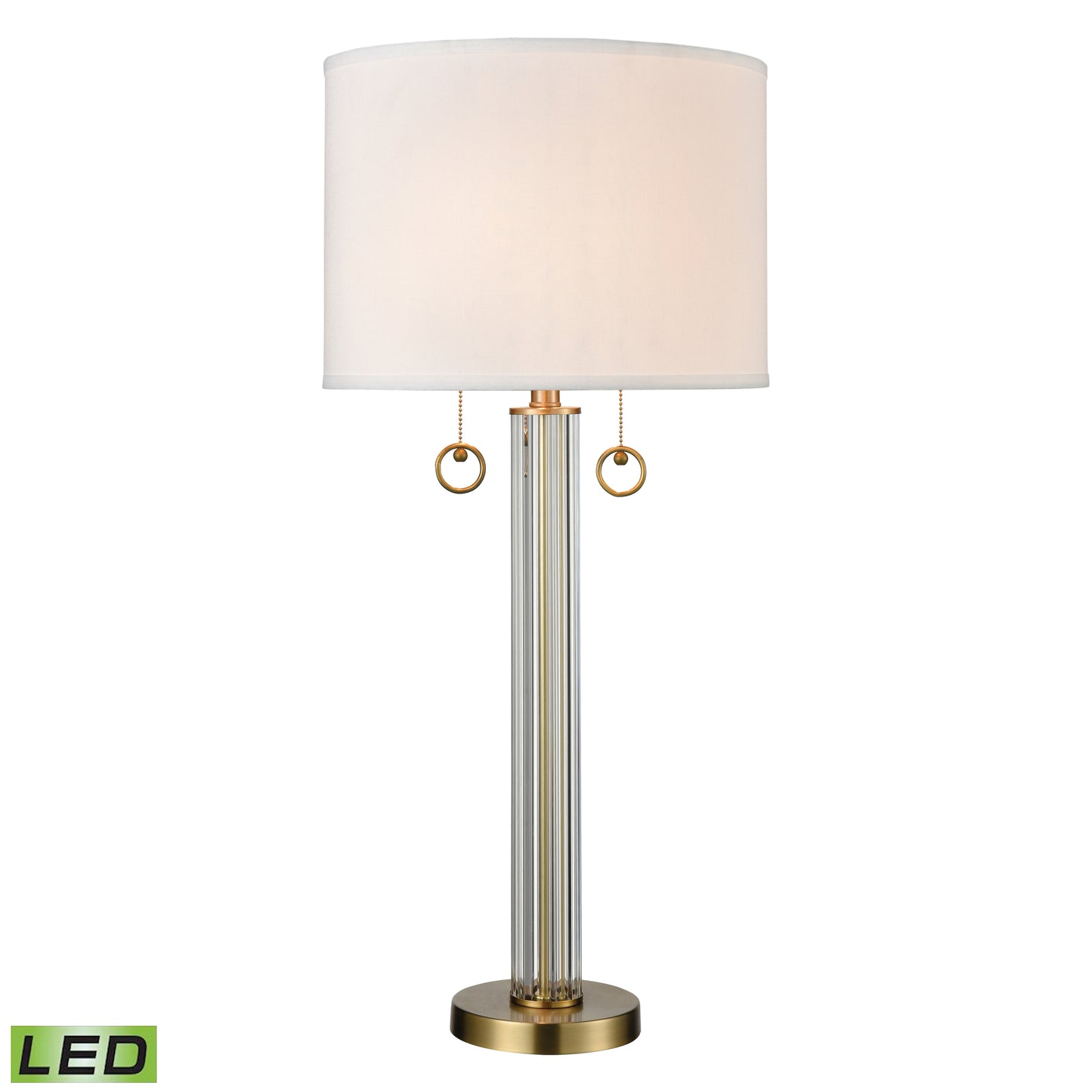 77143-LED - Cannery Row 34'' High 2-Light Table Lamp - Antique Brass - Includes LED Bulbs