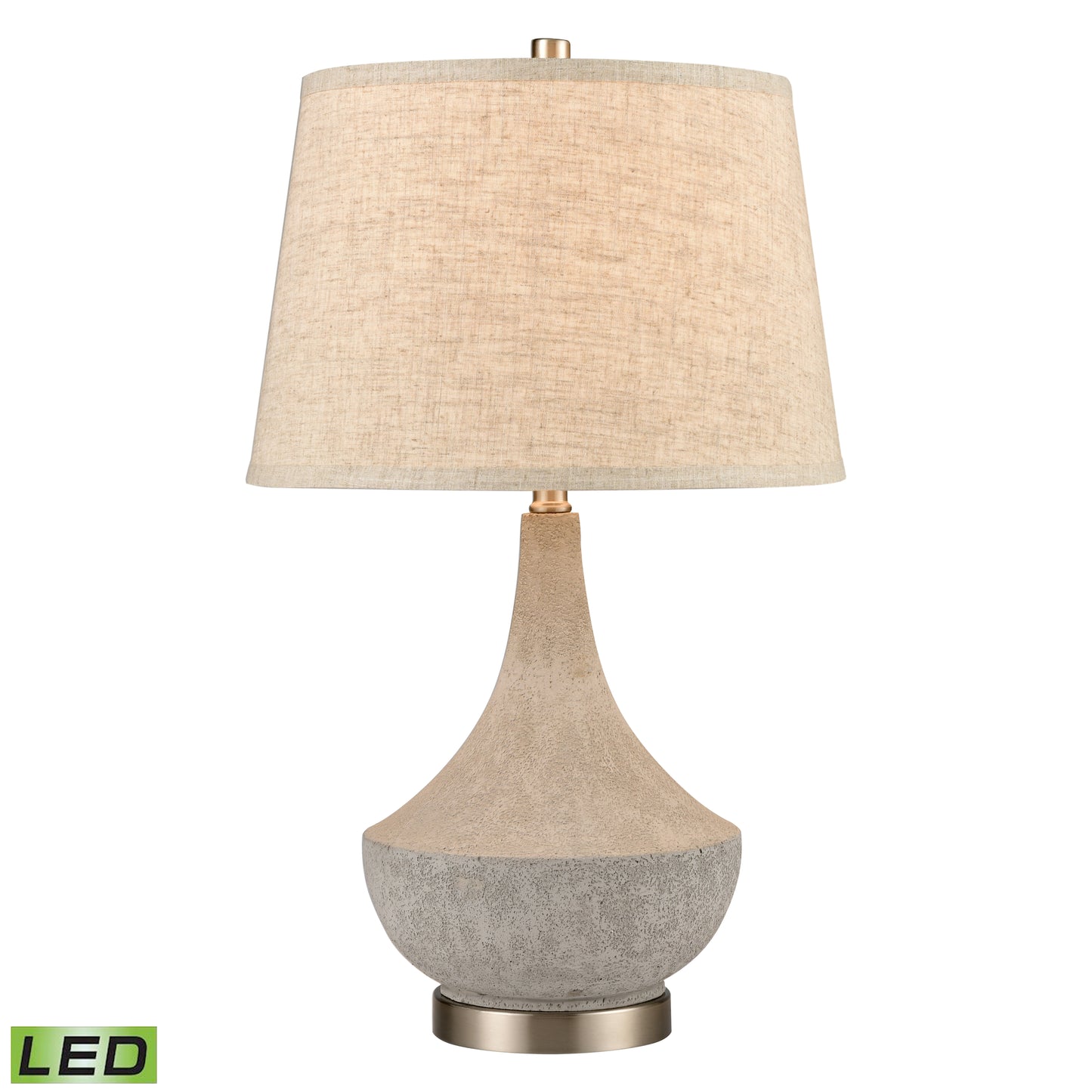 77196-LED - Wendover 25'' High 1-Light Table Lamp - Polished Concrete - Includes LED Bulb