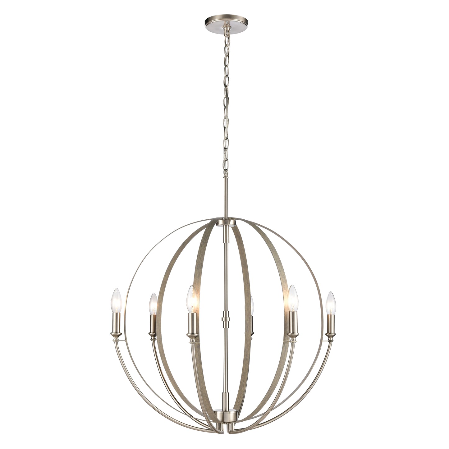 81466/6 - Rotunde 26'' Wide 6-Light Chandelier - Beechwood