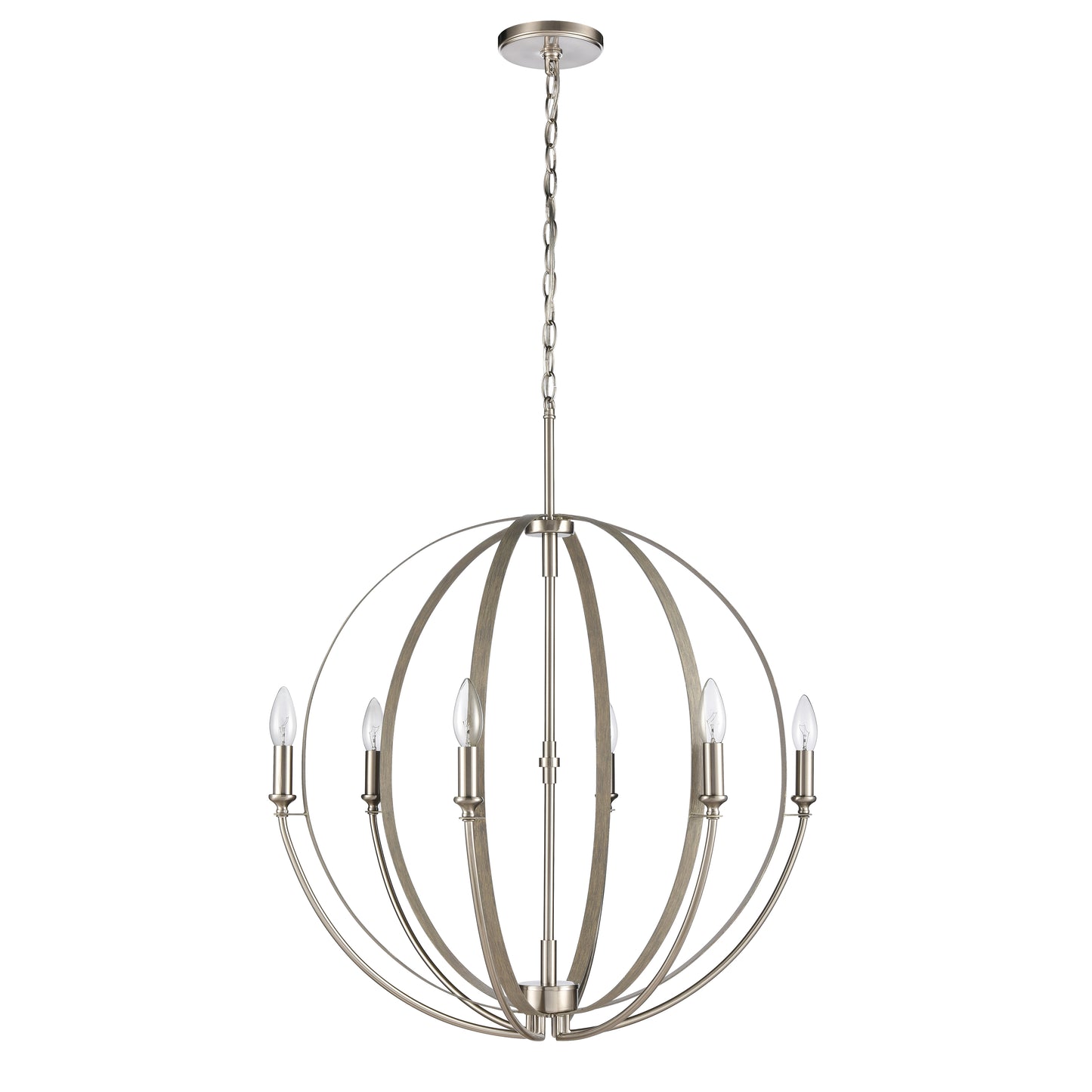 81466/6 - Rotunde 26'' Wide 6-Light Chandelier - Beechwood