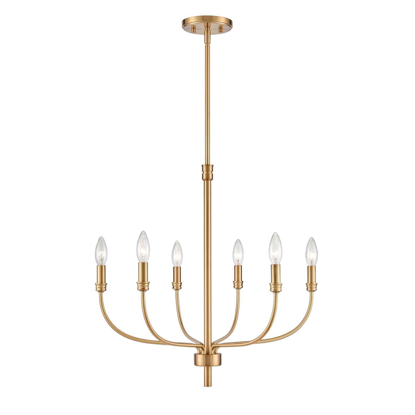 81506/6 - Newland 21'' Wide 6-Light Chandelier - Satin Brass