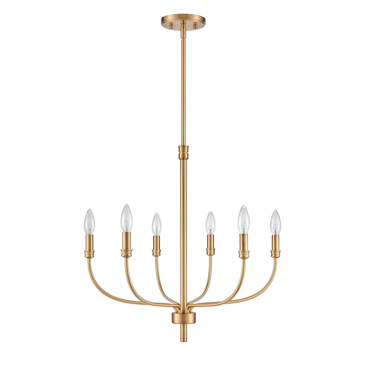 81506/6 - Newland 21'' Wide 6-Light Chandelier - Satin Brass