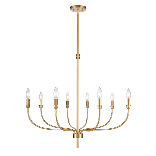 81507/8 - Newland 34'' Wide 8-Light Chandelier - Satin Brass