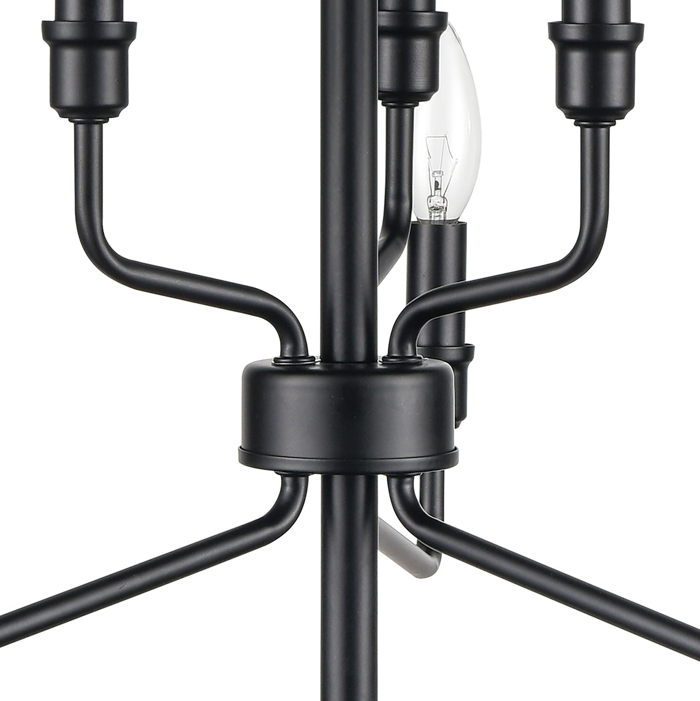 81518/3+3 - Saginaw 18'' Wide 6-Light Chandelier - Matte Black