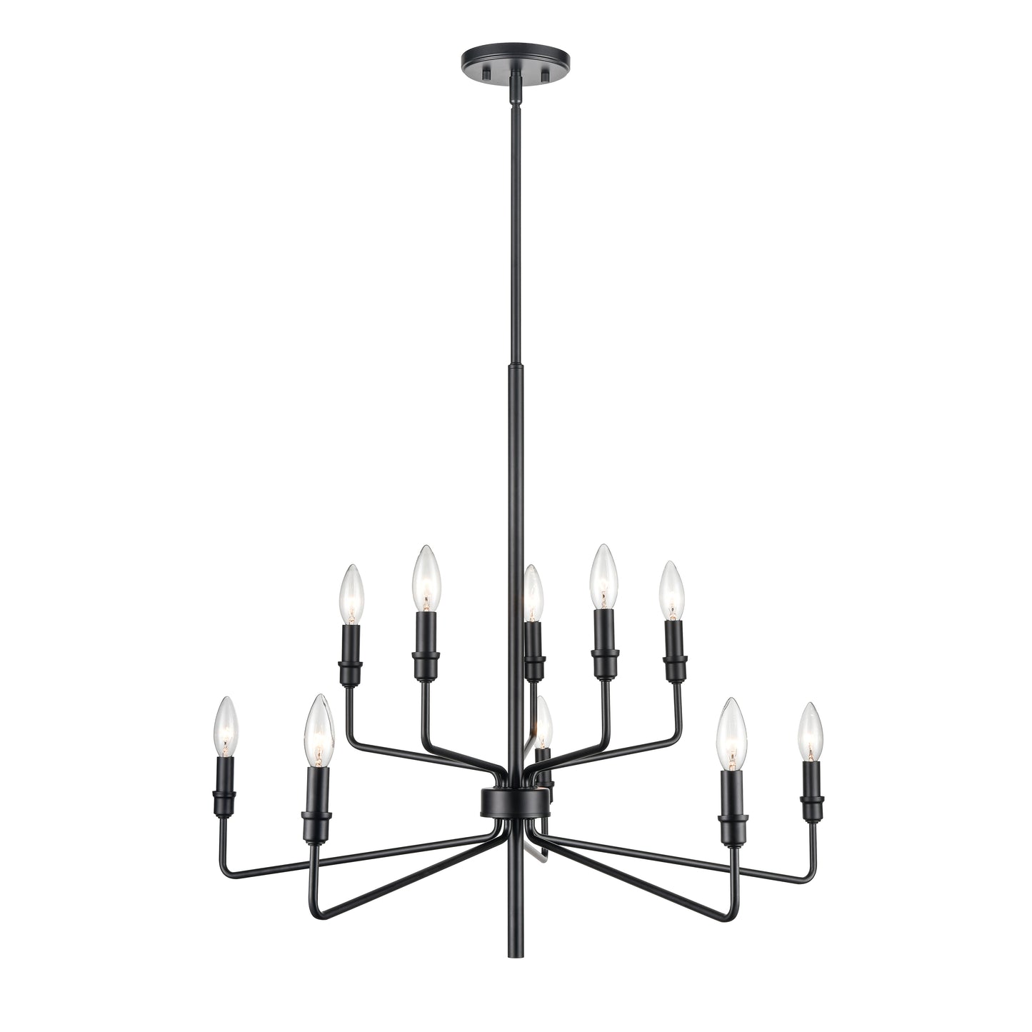 81519/5+5 - Saginaw 34'' Wide 10-Light Chandelier - Matte Black