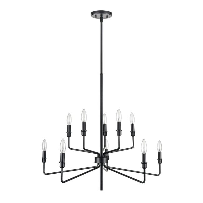 81519/5+5 - Saginaw 34'' Wide 10-Light Chandelier - Matte Black