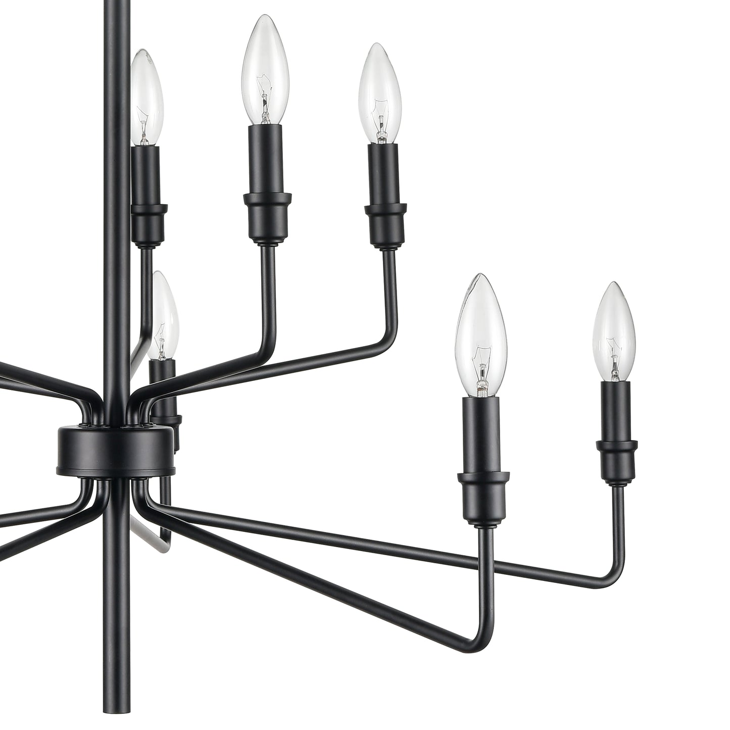 81519/5+5 - Saginaw 34'' Wide 10-Light Chandelier - Matte Black