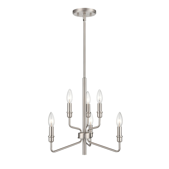 81528/3+3 - Saginaw 18'' Wide 6-Light Chandelier - Satin Nickel