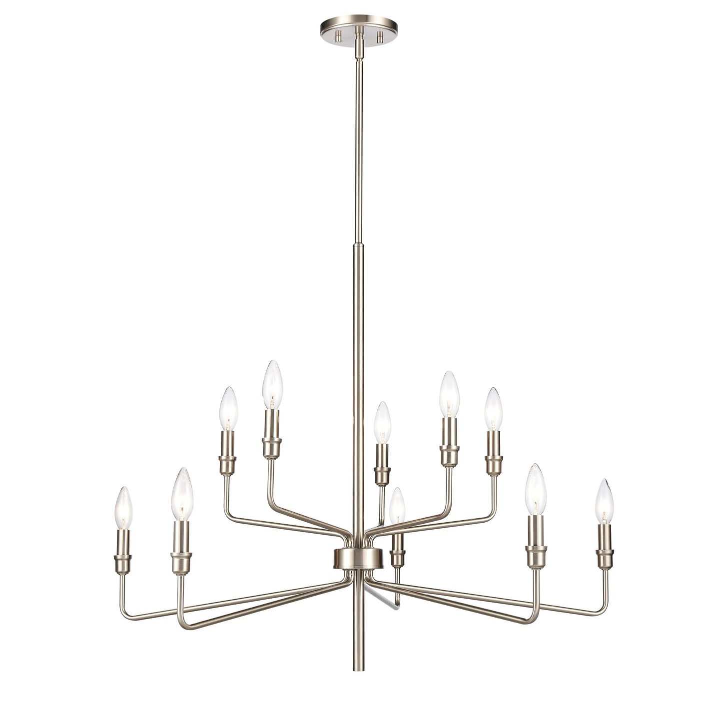 81529/5+5 - Saginaw 34'' Wide 10-Light Chandelier - Satin Nickel