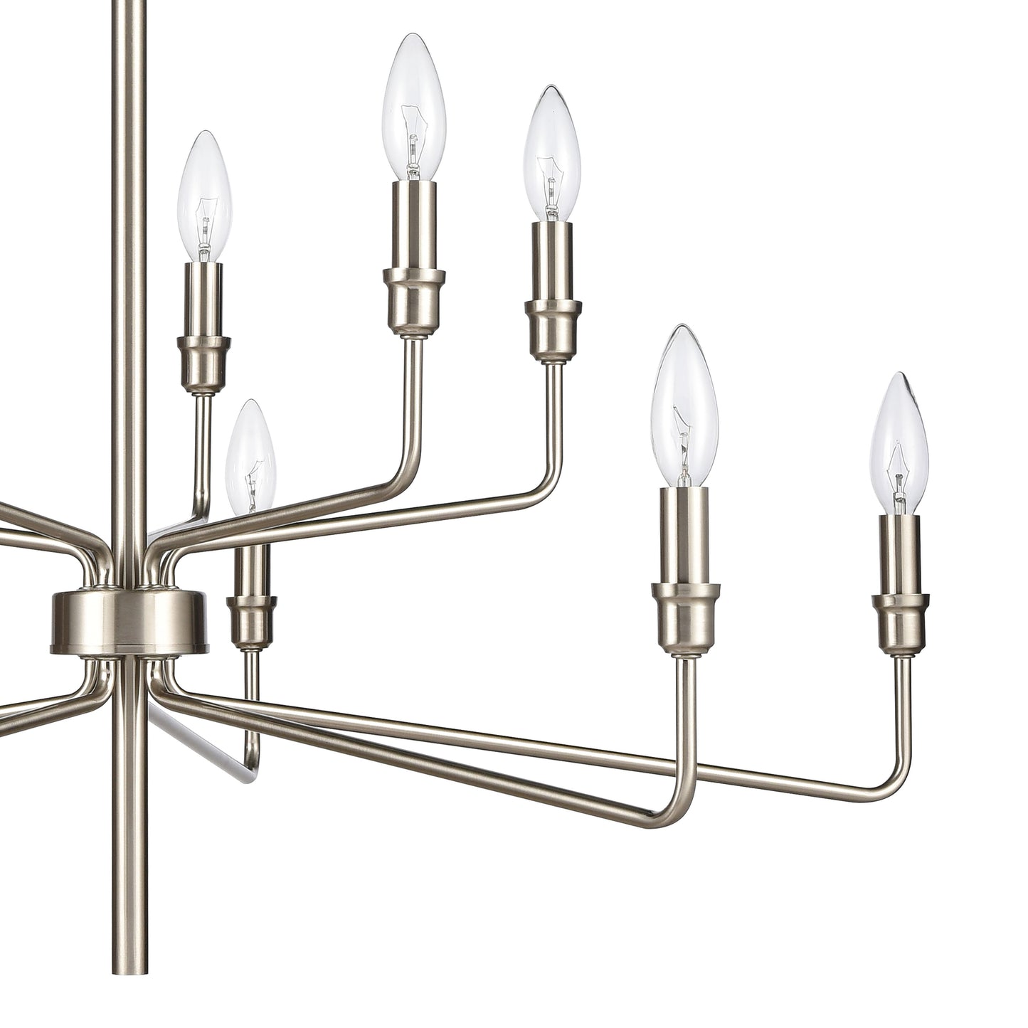 81529/5+5 - Saginaw 34'' Wide 10-Light Chandelier - Satin Nickel