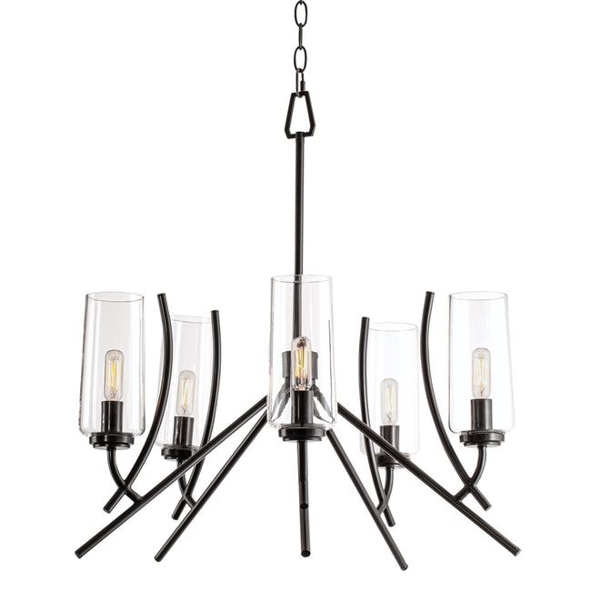 8154-ADB-CL - Tulip Chandelier - Acid Dipped Black