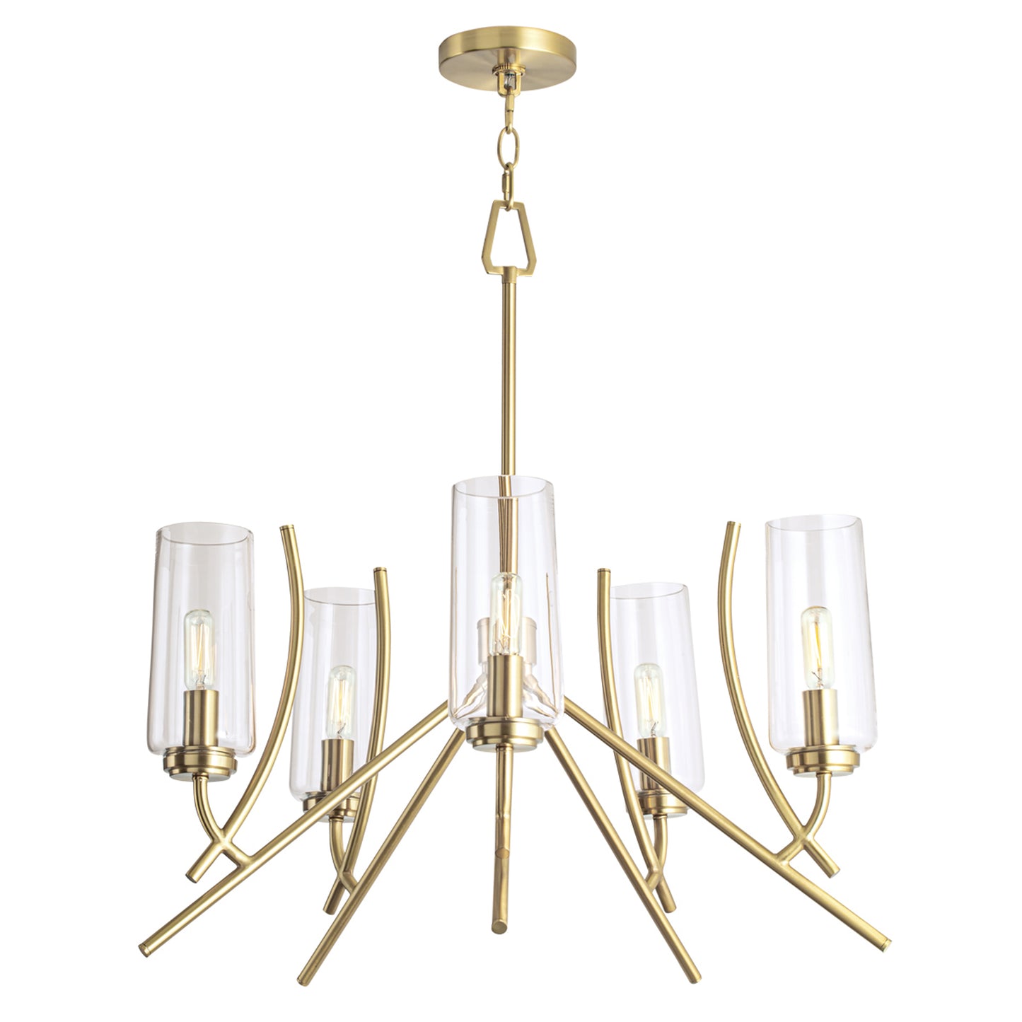 8154-SB-CL - Tulip Chandelier - Satin Brass