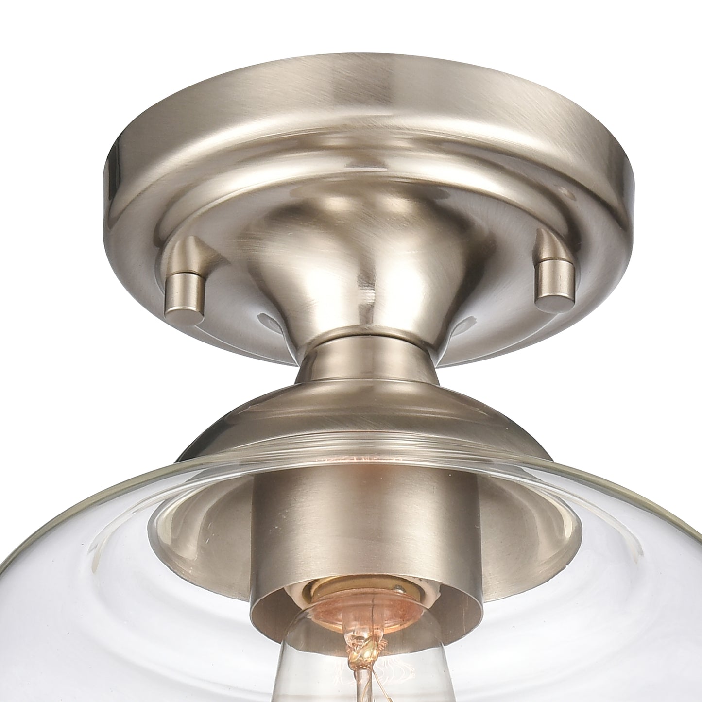 81574/1 - Agnes 8'' Wide 1-Light Semi Flush Mount - Satin Nickel