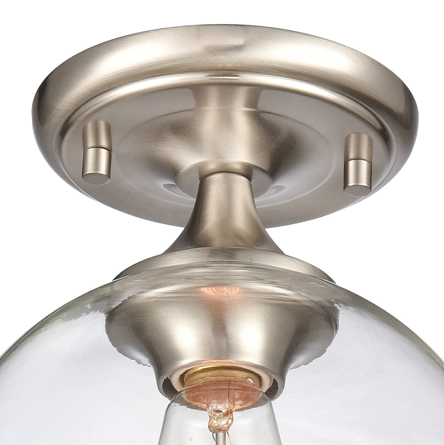 81575/1 - Angie 8'' Wide 1-Light Semi Flush Mount - Satin Nickel