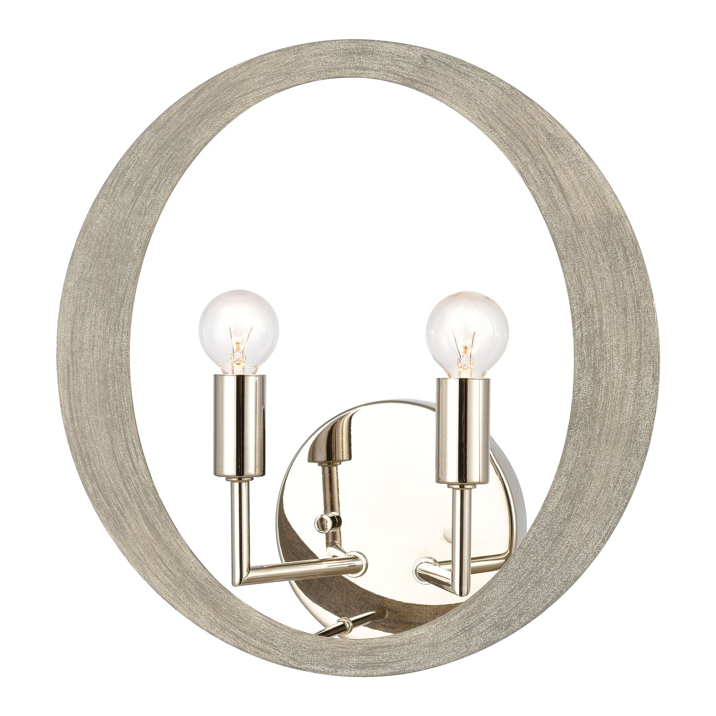 82064/2 - Retro Rings 12'' High 2-Light Sconce - Sandy Beechwood