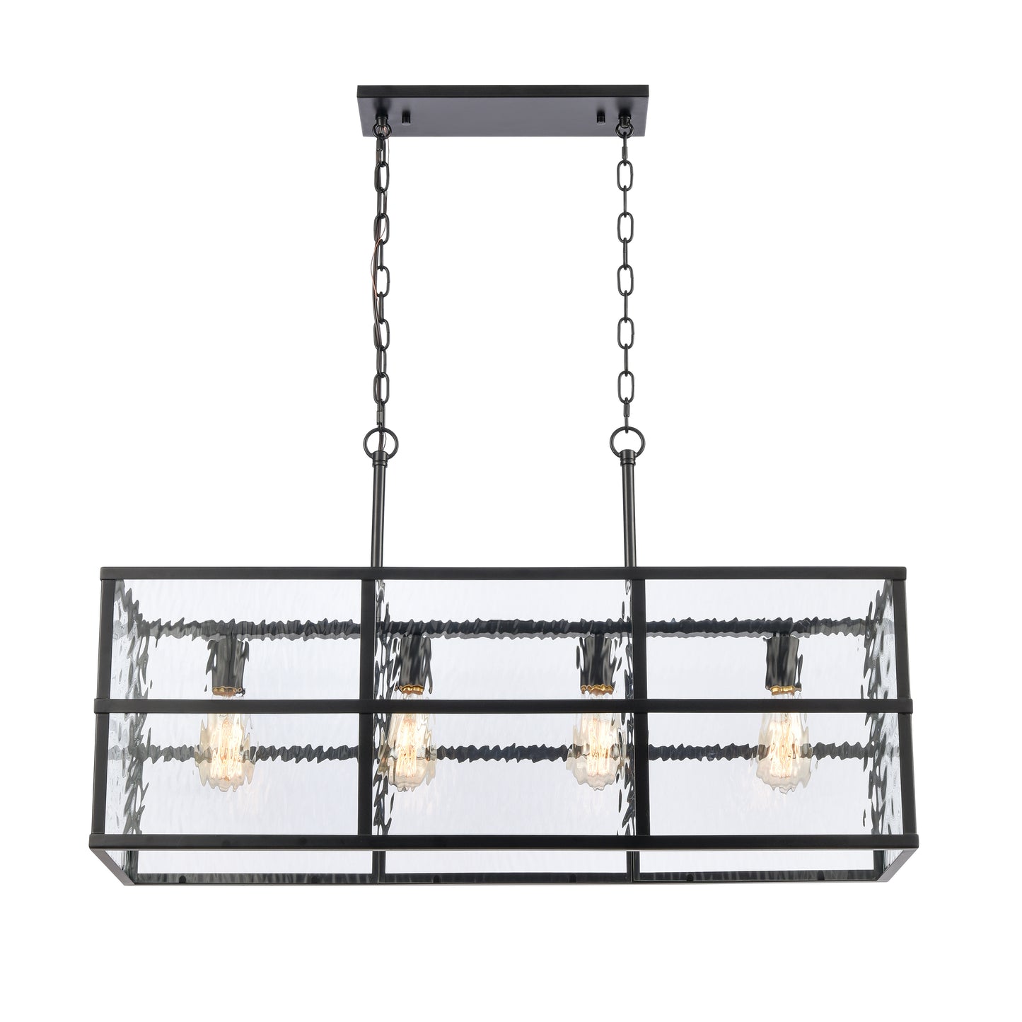 82077/4 - Solace 34'' Wide 4-Light Linear Chandelier - Matte Black