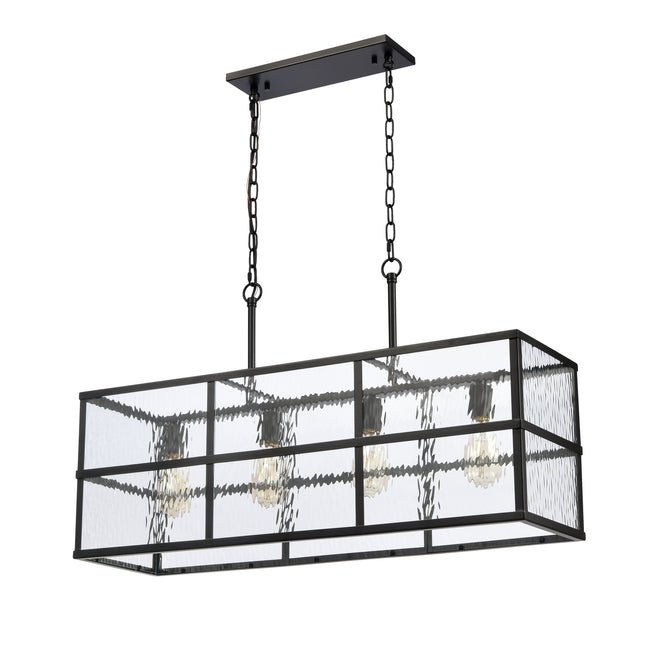 82077/4 - Solace 34'' Wide 4-Light Linear Chandelier - Matte Black