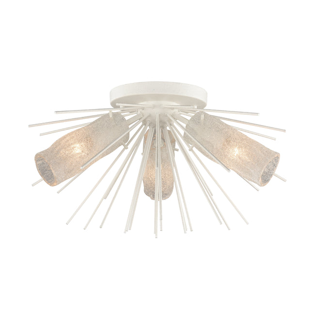 82084/3 - Sea Urchin 20'' Wide 3-Light Semi Flush Mount - White Coral