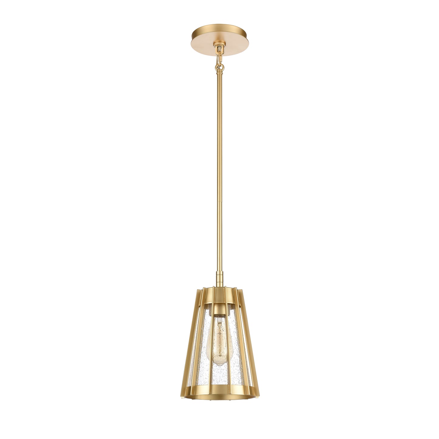 82104/1 - Open Louvers 6.75'' Wide 1-Light Mini Pendant - Champagne Gold