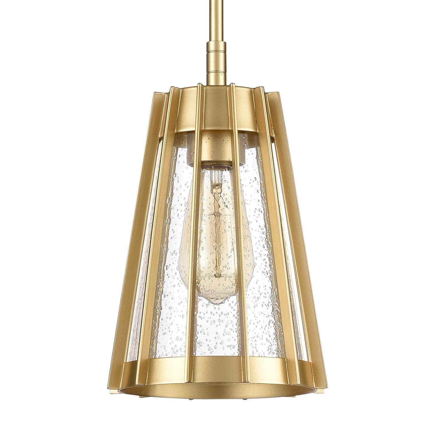 82104/1 - Open Louvers 6.75'' Wide 1-Light Mini Pendant - Champagne Gold