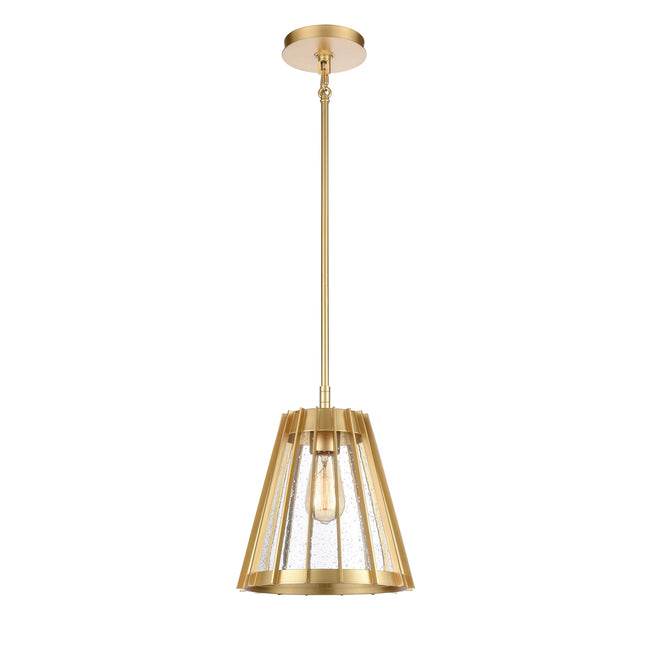 82105/1 - Open Louvers 10'' Wide 1-Light Pendant - Champagne Gold