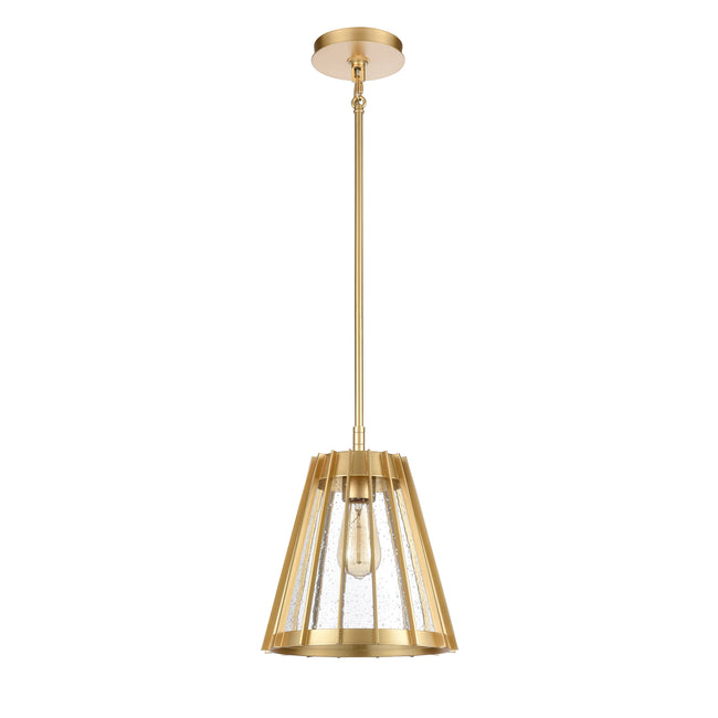 82105/1 - Open Louvers 10'' Wide 1-Light Pendant - Champagne Gold