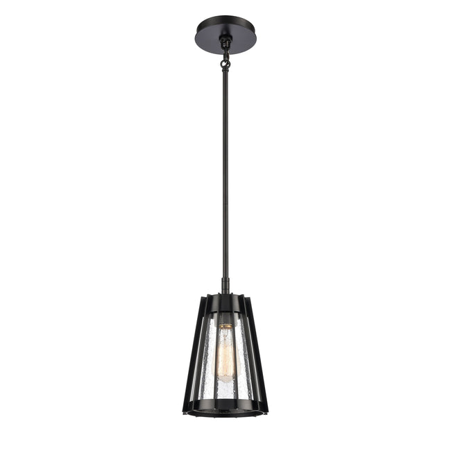 82114/1 - Open Louvers 6.75'' Wide 1-Light Mini Pendant - Matte Black