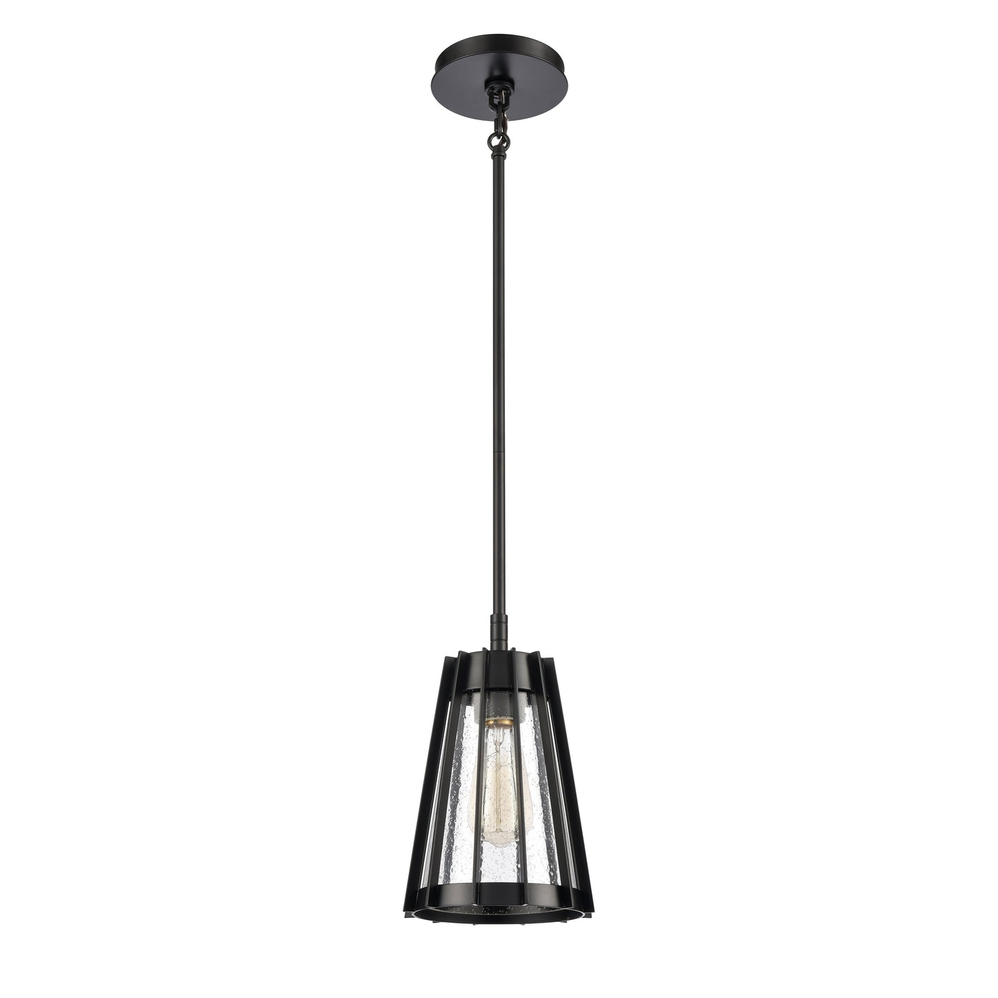 82114/1 - Open Louvers 6.75'' Wide 1-Light Mini Pendant - Matte Black