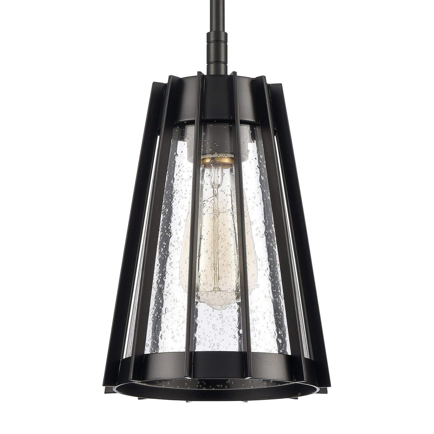 82114/1 - Open Louvers 6.75'' Wide 1-Light Mini Pendant - Matte Black