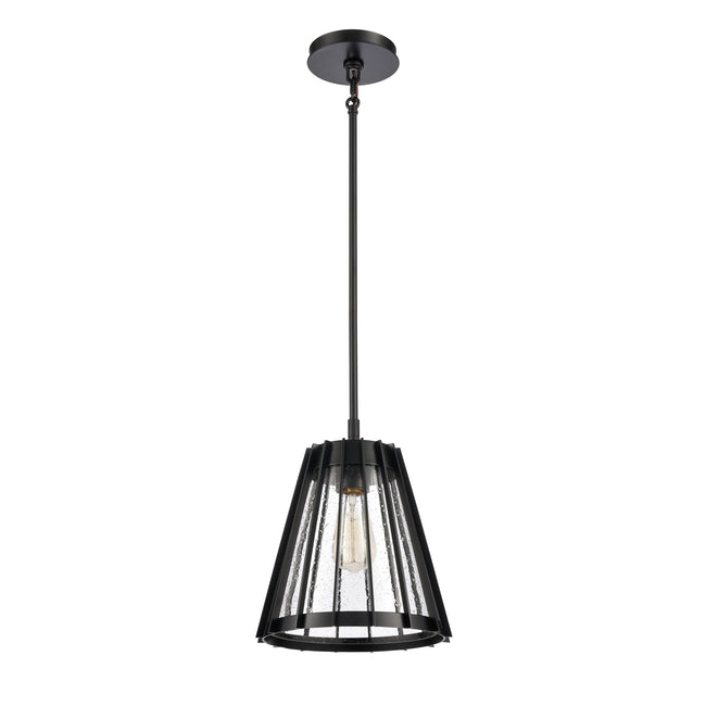 82115/1 - Open Louvers 10'' Wide 1-Light Pendant - Matte Black