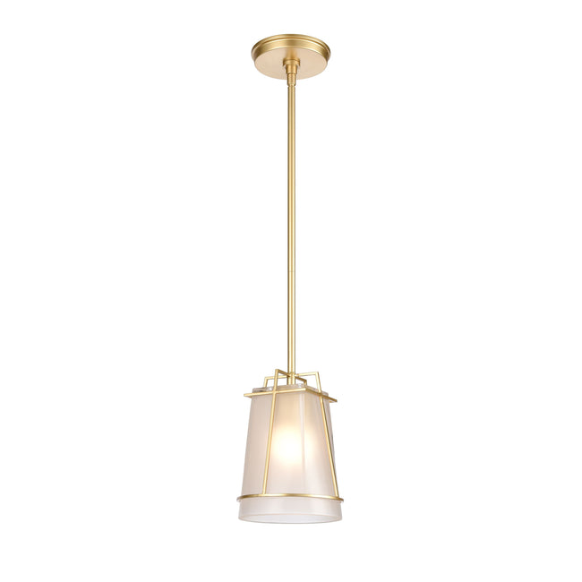 82125/1 - Square To Round 6'' Wide 1-Light Mini Pendant - Champagne Gold