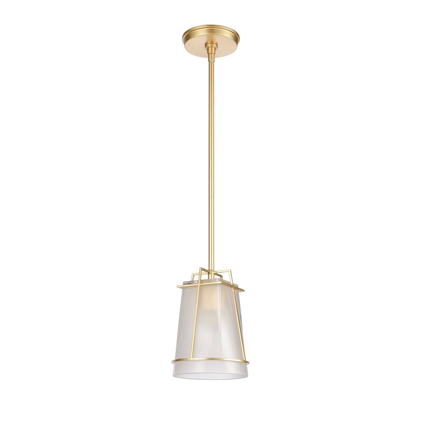 82125/1 - Square To Round 6'' Wide 1-Light Mini Pendant - Champagne Gold