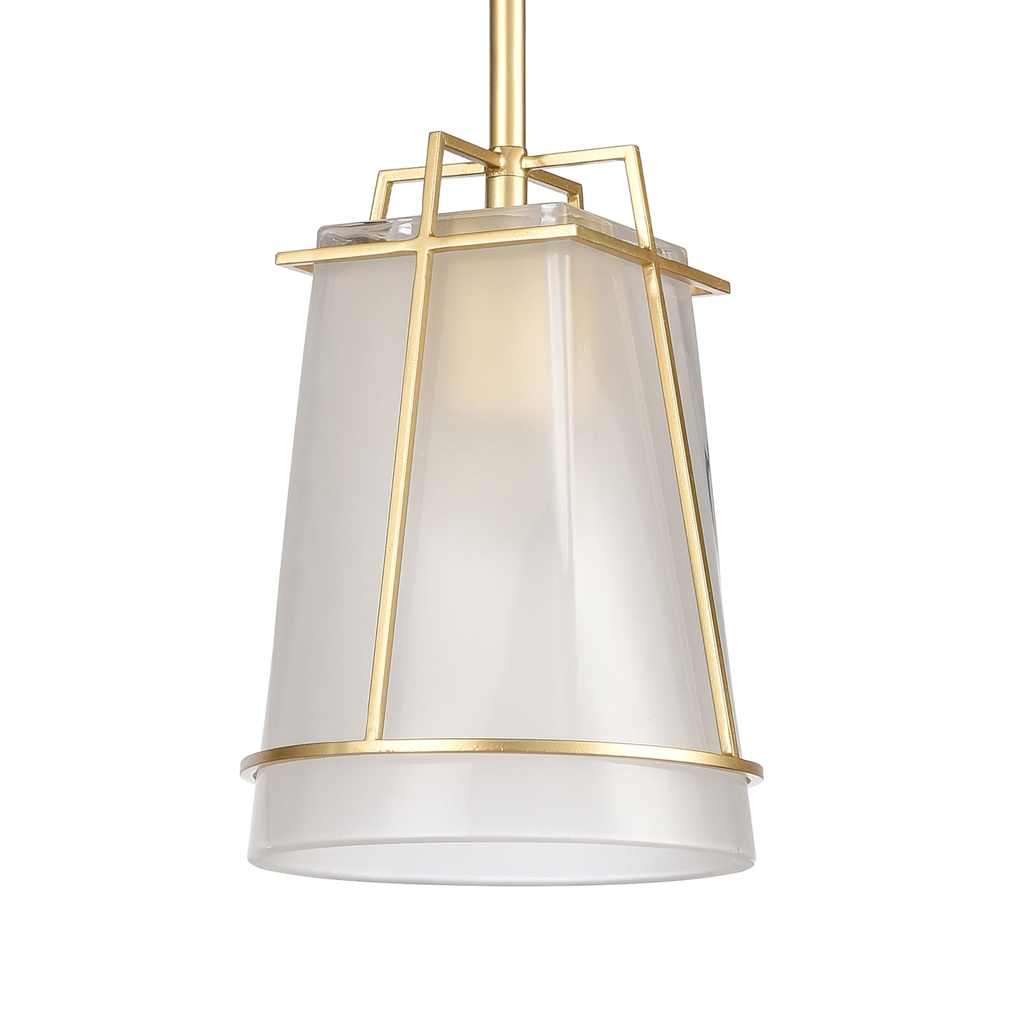 82125/1 - Square To Round 6'' Wide 1-Light Mini Pendant - Champagne Gold