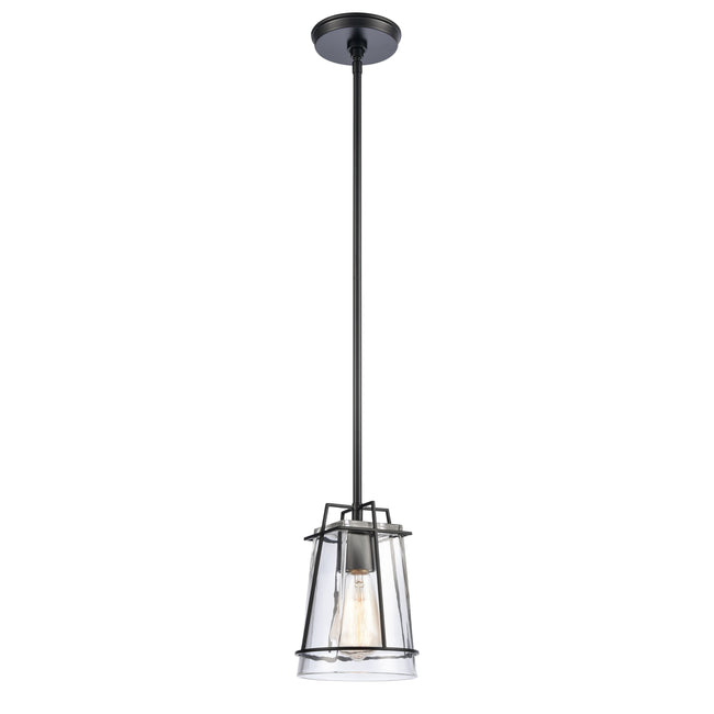 82135/1 - Square To Round 6'' Wide 1-Light Mini Pendant - Matte Black