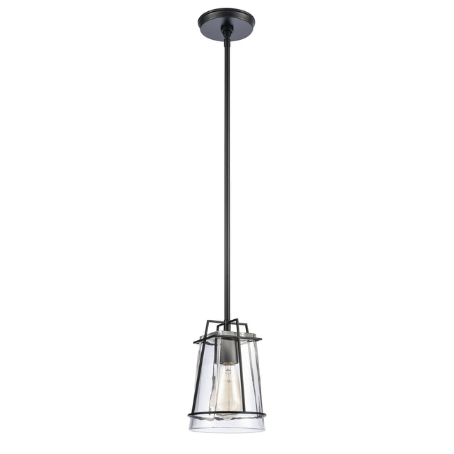 82135/1 - Square To Round 6'' Wide 1-Light Mini Pendant - Matte Black