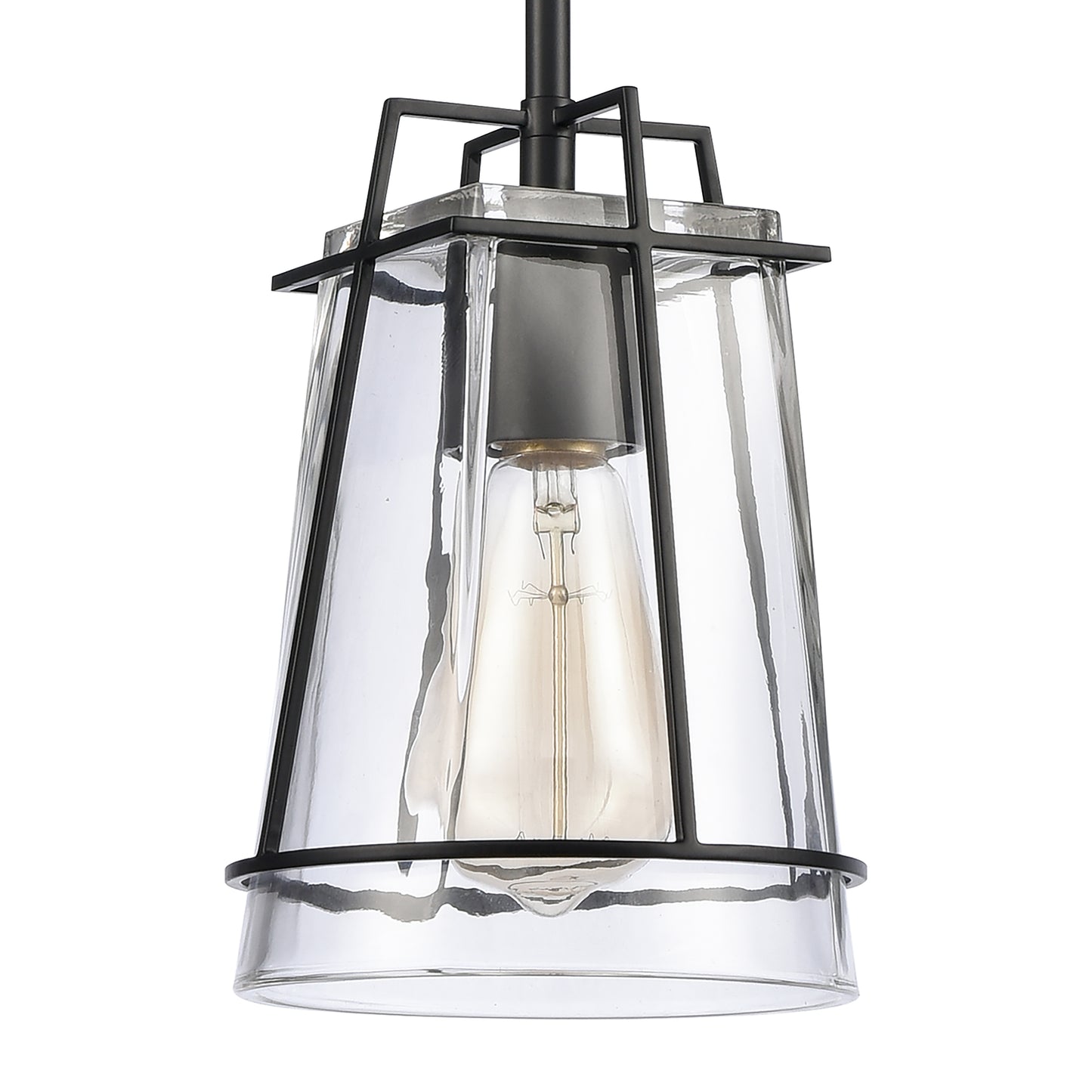 82135/1 - Square To Round 6'' Wide 1-Light Mini Pendant - Matte Black