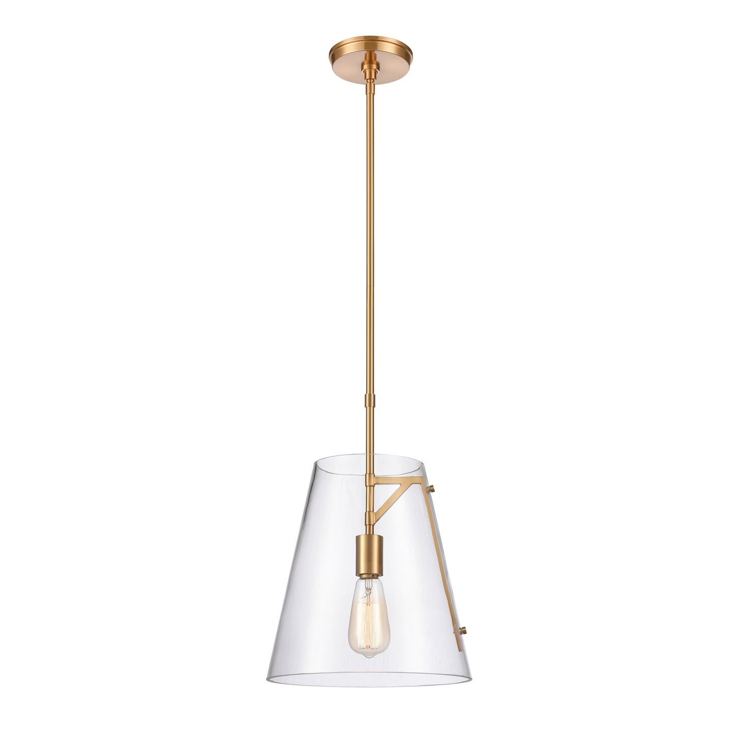 82146/1 - Trustle 11'' Wide 1-Light Pendant - Satin Brass