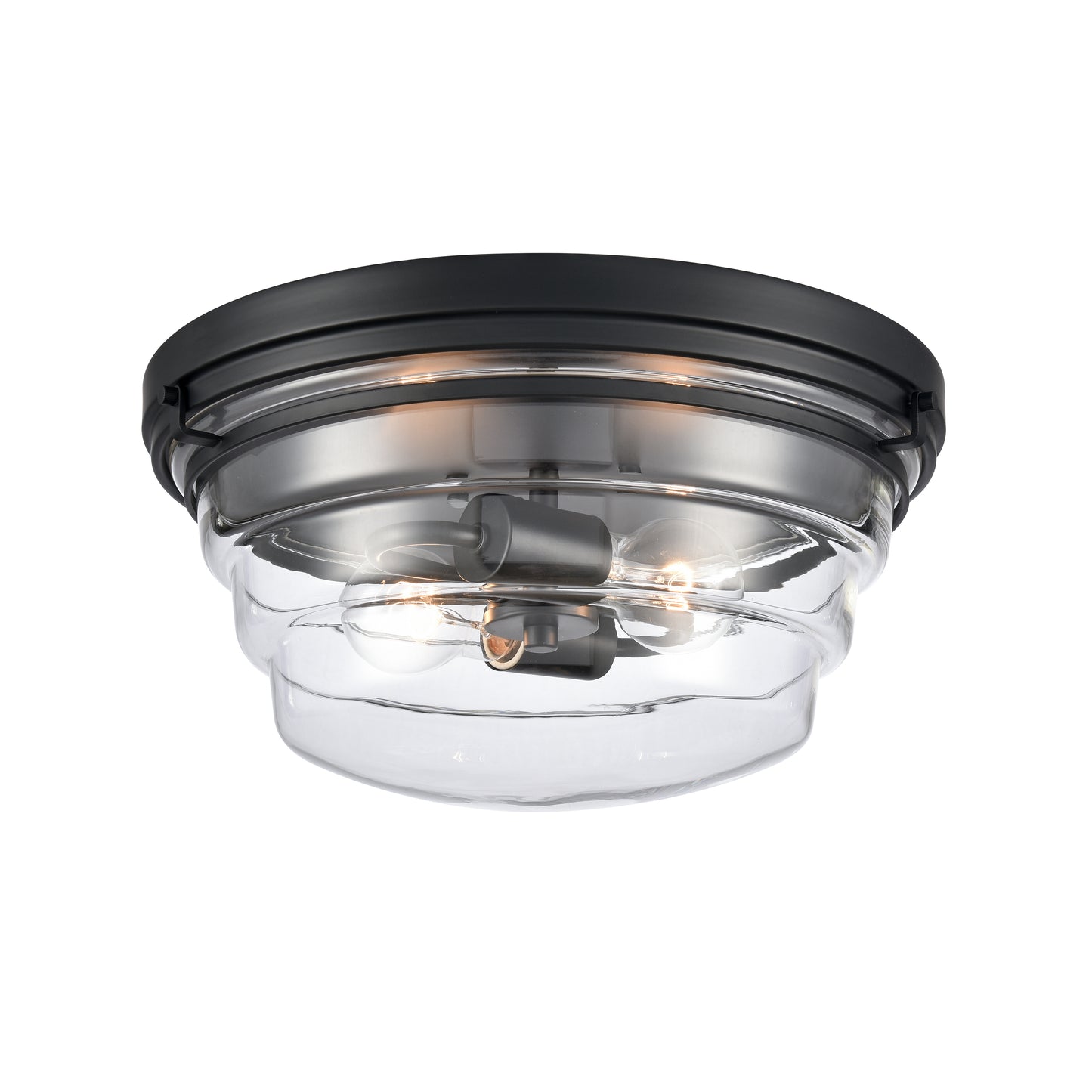 82167/2 - Boyer 14'' Wide 2-Light Flush Mount - Matte Black