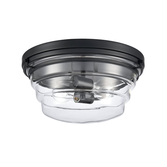 82167/2 - Boyer 14'' Wide 2-Light Flush Mount - Matte Black