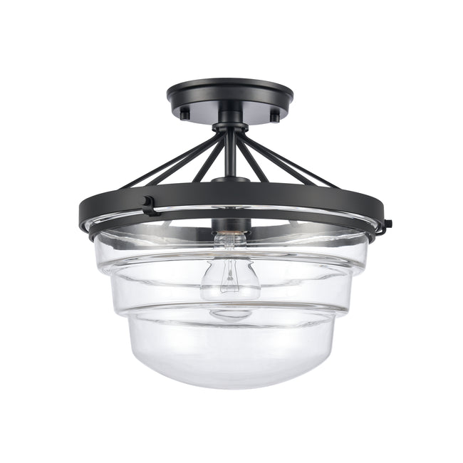 82168/1 - Boyer 12'' Wide 1-Light Semi Flush Mount - Matte Black