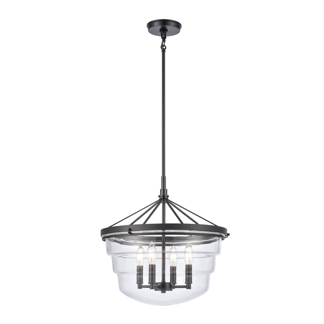 82169/4 - Boyer 18'' Wide 4-Light Pendant - Matte Black