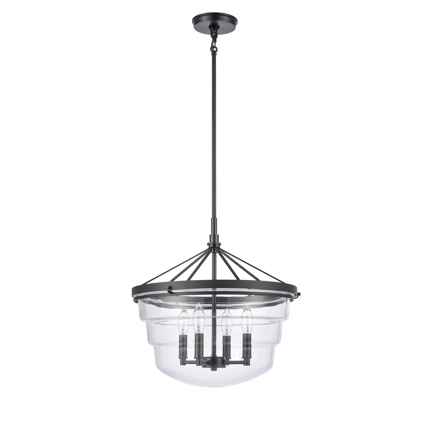 82169/4 - Boyer 18'' Wide 4-Light Pendant - Matte Black