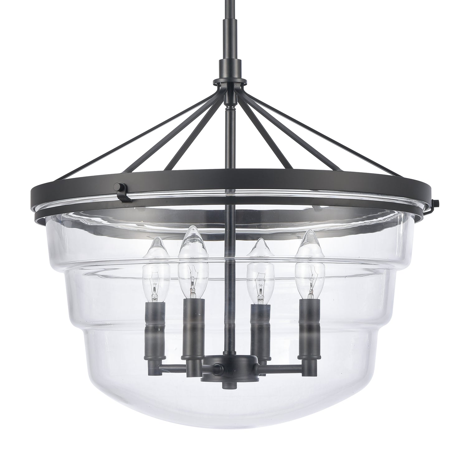 82169/4 - Boyer 18'' Wide 4-Light Pendant - Matte Black