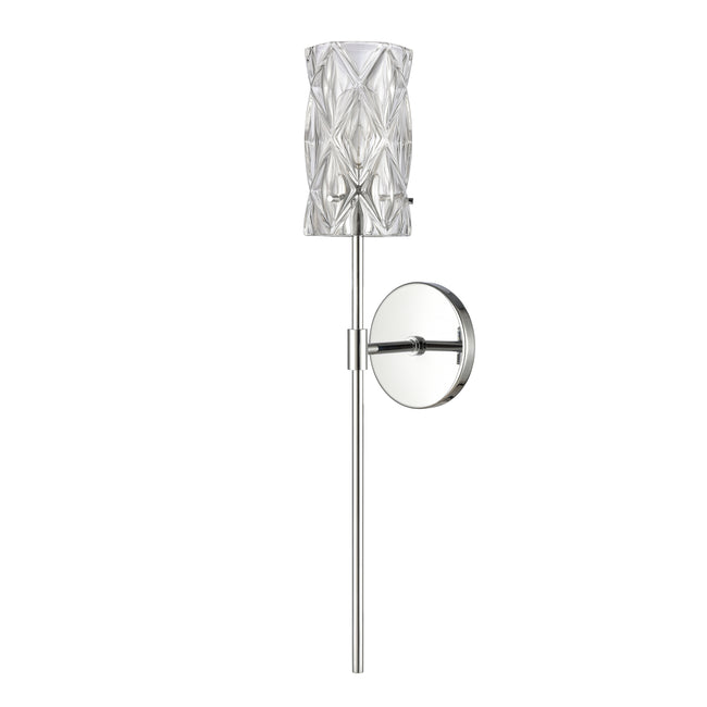 82194/1 - Forma de Crystal 24'' High 1-Light Sconce - Polished Chrome