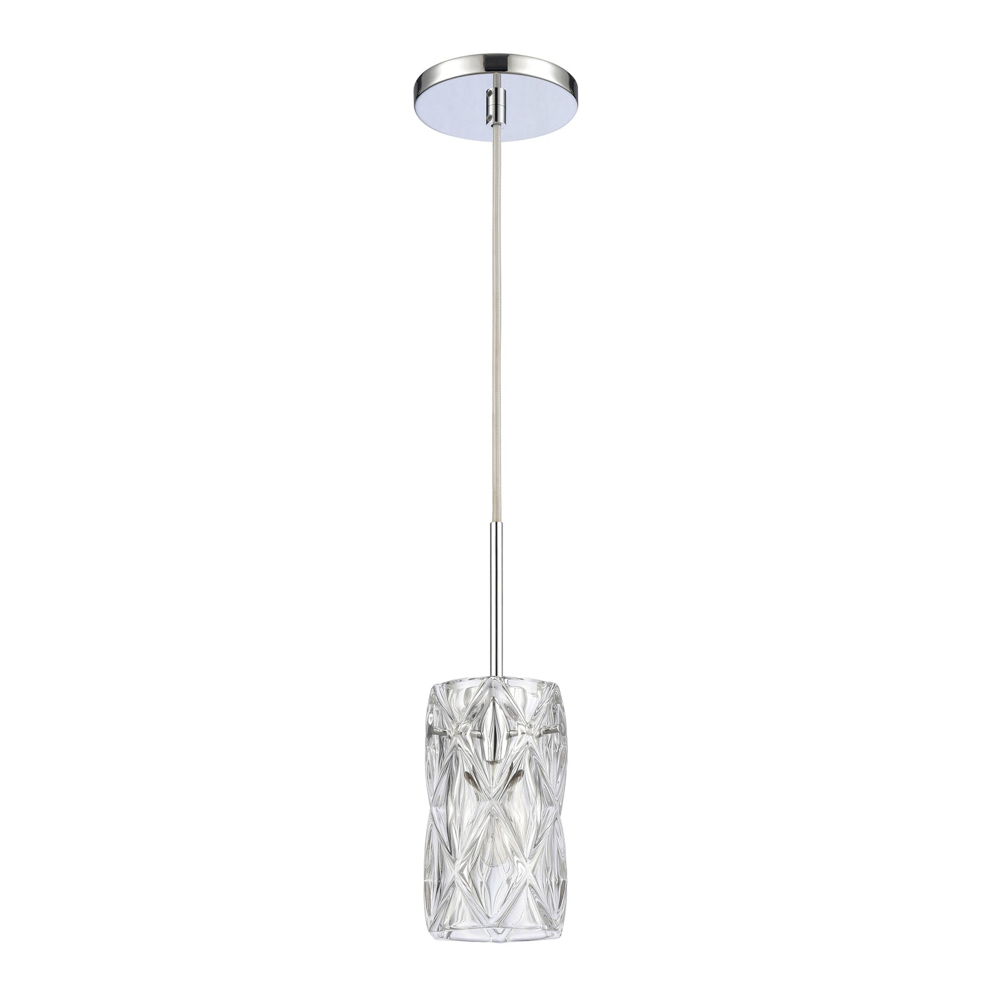 82196/1 - Forma de Crystal 4'' Wide 1-Light Mini Pendant - Polished Chrome