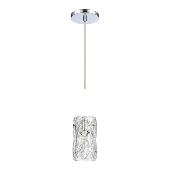 82196/1 - Forma de Crystal 4'' Wide 1-Light Mini Pendant - Polished Chrome