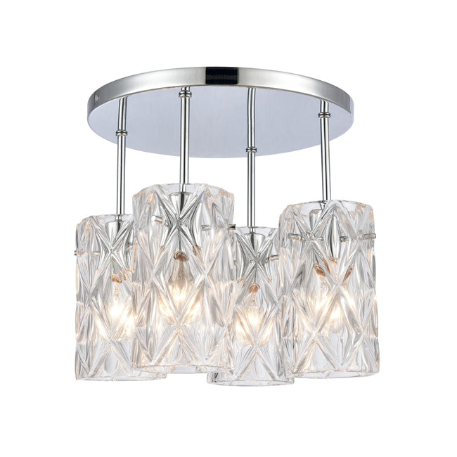 82197/4 - Forma de Crystal 13.75'' Wide 4-Light Semi Flush Mount - Polished Chrome