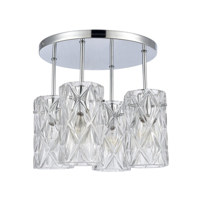 82197/4 - Forma de Crystal 13.75'' Wide 4-Light Semi Flush Mount - Polished Chrome