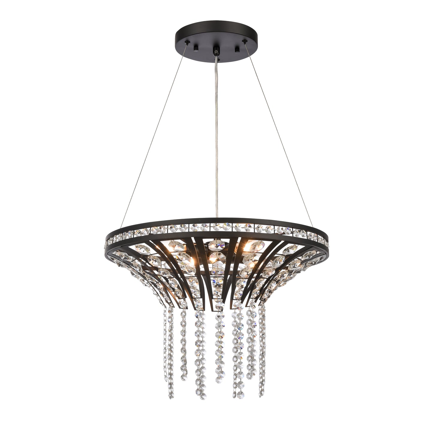 82237/4 - Fantania 18'' Wide 4-Light Chandelier - Matte Black