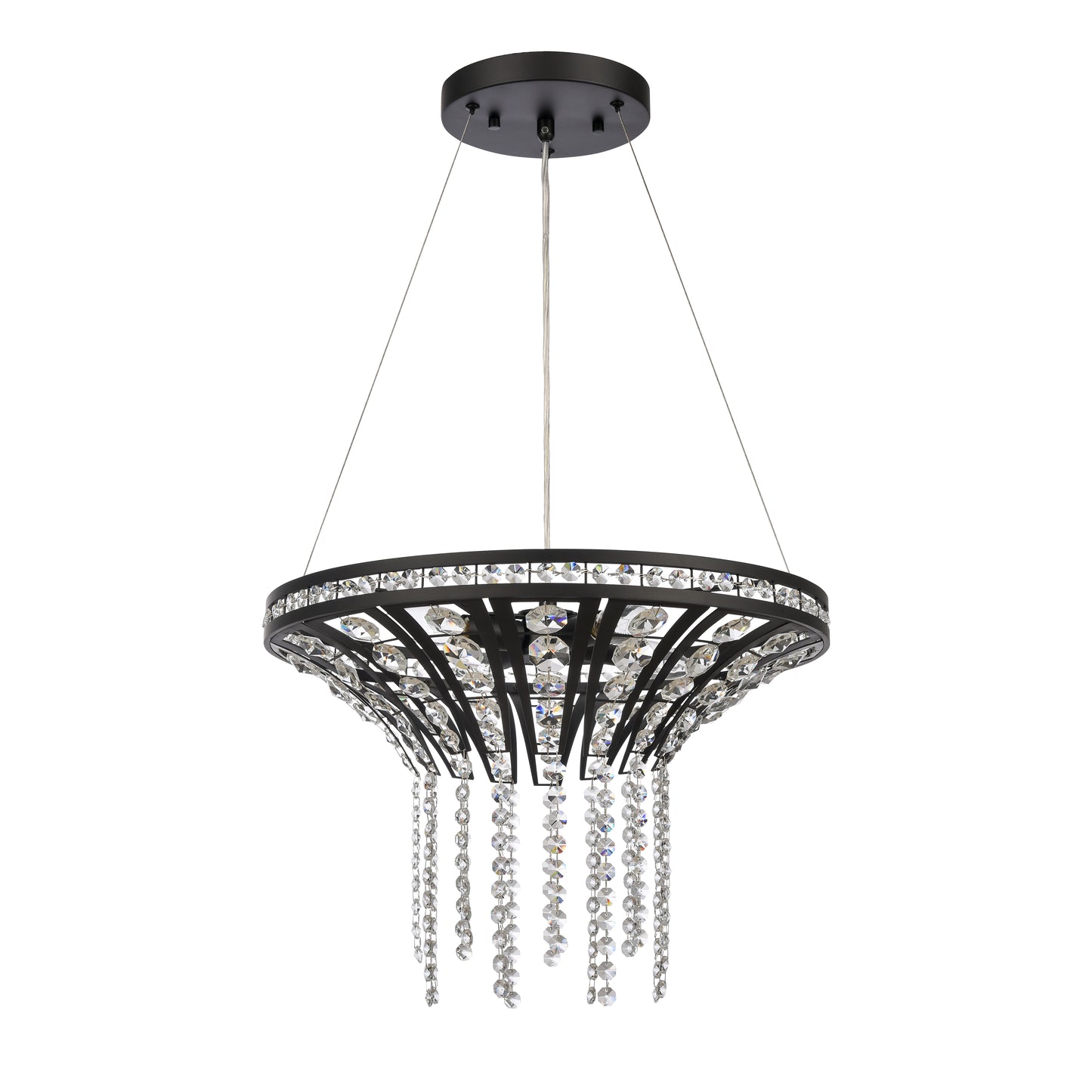 82237/4 - Fantania 18'' Wide 4-Light Chandelier - Matte Black